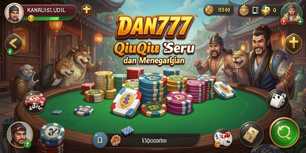 Screenshot menunjukkan gameplay seru permainan QiuQiu.