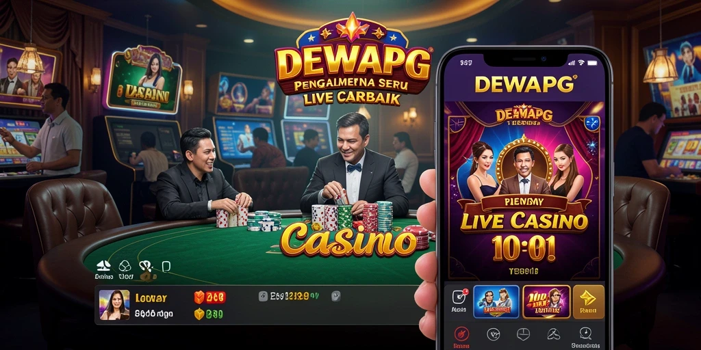 Tampilan gameplay mendebarkan dalam aplikasi DEWAPG Live Casino.