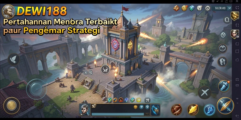 Tampilan gameplay menara pertahanan di DEWI188 yang menegangkan.