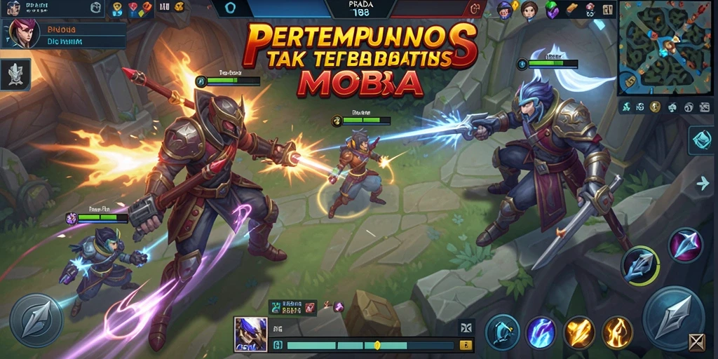 Screenshot utama PRADA188 menampilkan aksi pertempuran intens di arena MOBA.
