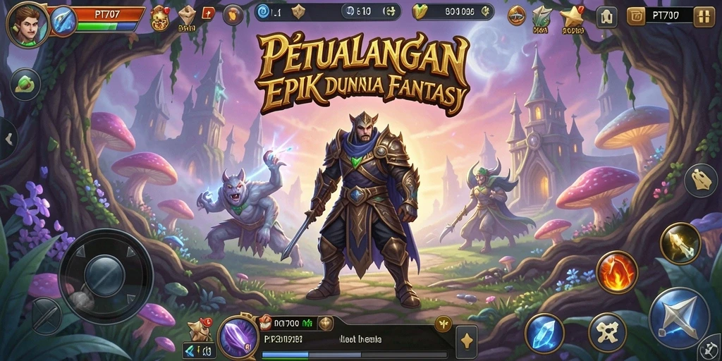 Tangkapan layar permainan PT707 yang menampilkan aksi RPG yang mendebarkan.