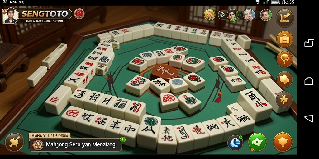Screenshot gameplay menarik SENGTOTO dengan tampilan Mahjong yang dinamis.